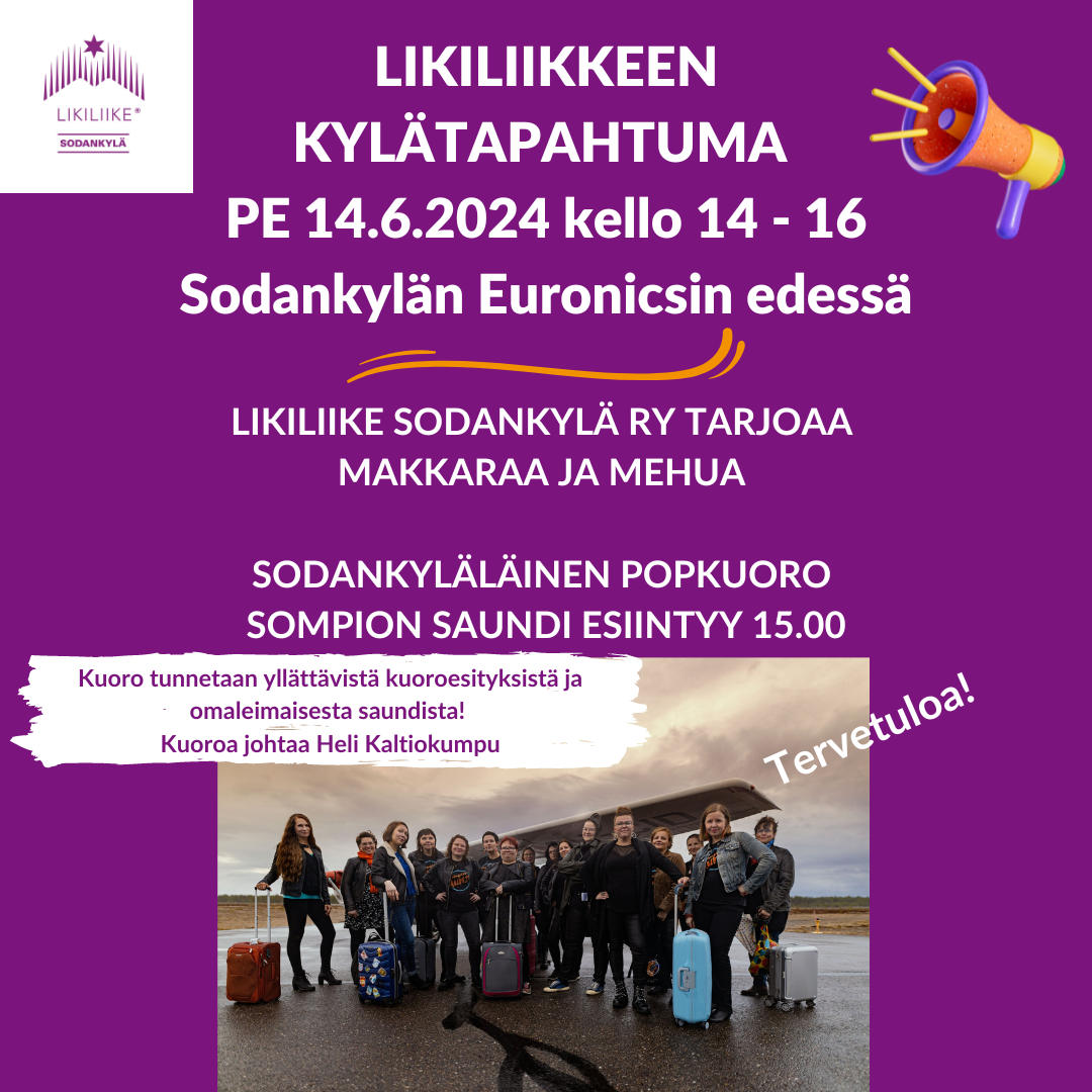 Likiliike Sodankylä kylätapahtuma 14.6.2024 elokuvajuhlien aikaan